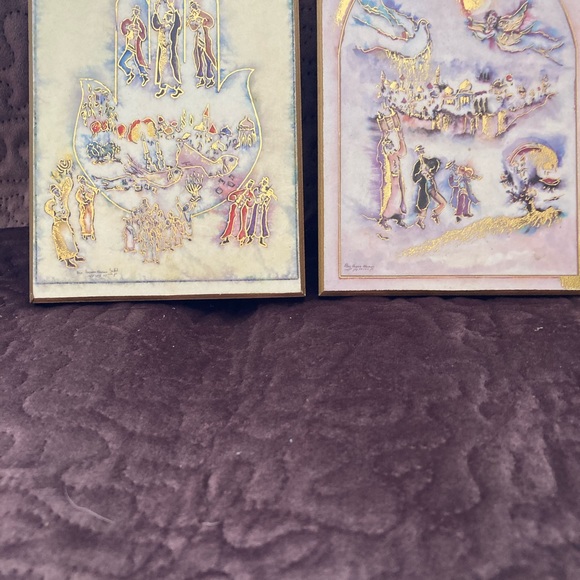 NWOT SET OF WOOD LAMINATED PRINTS::HAMSA HAND & JERUSALEM - Picture 2 of 5